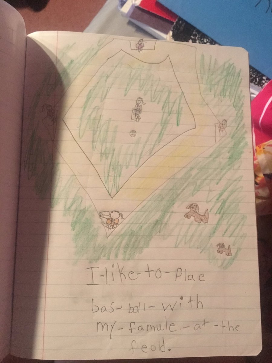 Kayla_Moyeno's tweet photo. I found my 1st grade journal and I've never laughed so hard at my 6 year old self https://t.co/fomgiFOFW8
