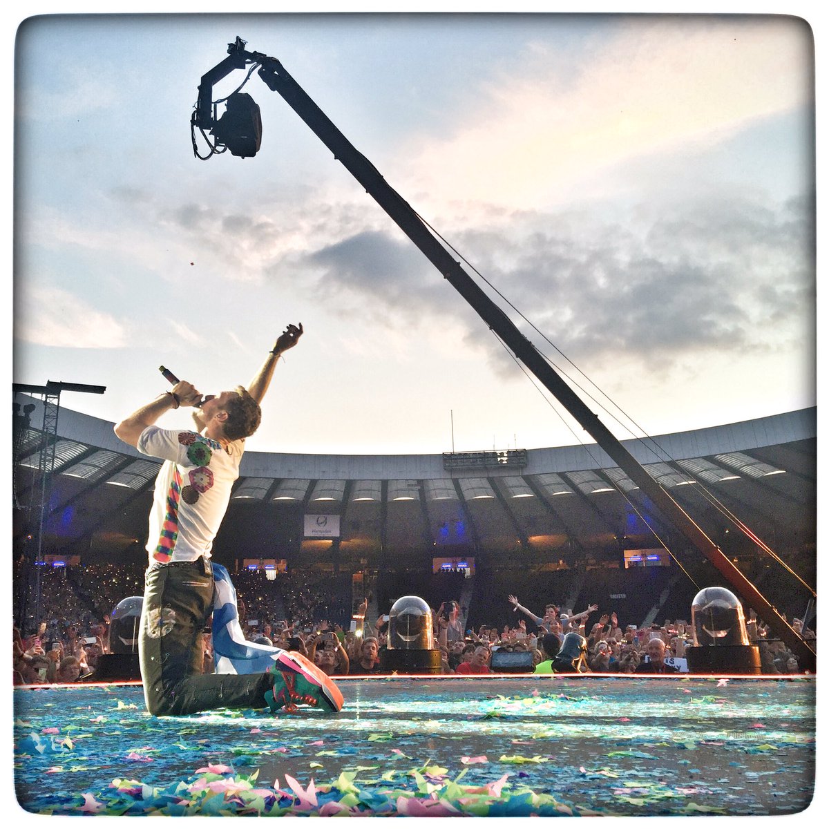 coldplay's tweet image. Fix You. R42 #ColdplayGlasgow