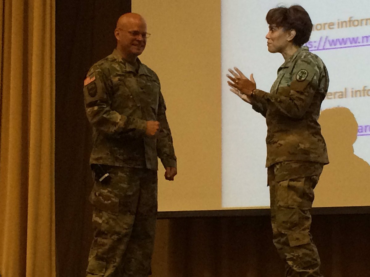 LTGIzaguirre's tweet photo. BG(P) George delivered a GREAT ARCIC @AdaptingTheArmy message @ArmyMedicine CMD TM TNG. @SECARMY @PatrickMurphyPA https://t.co/QBmU2gOGxo