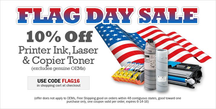 Ink4Less's tweet image. 10% Off #ink &amp;amp; #toner @Ink4Less (excludes OEMs). Enter FLAG16 in cart. Exp 6/14. Shop now ink4less.com