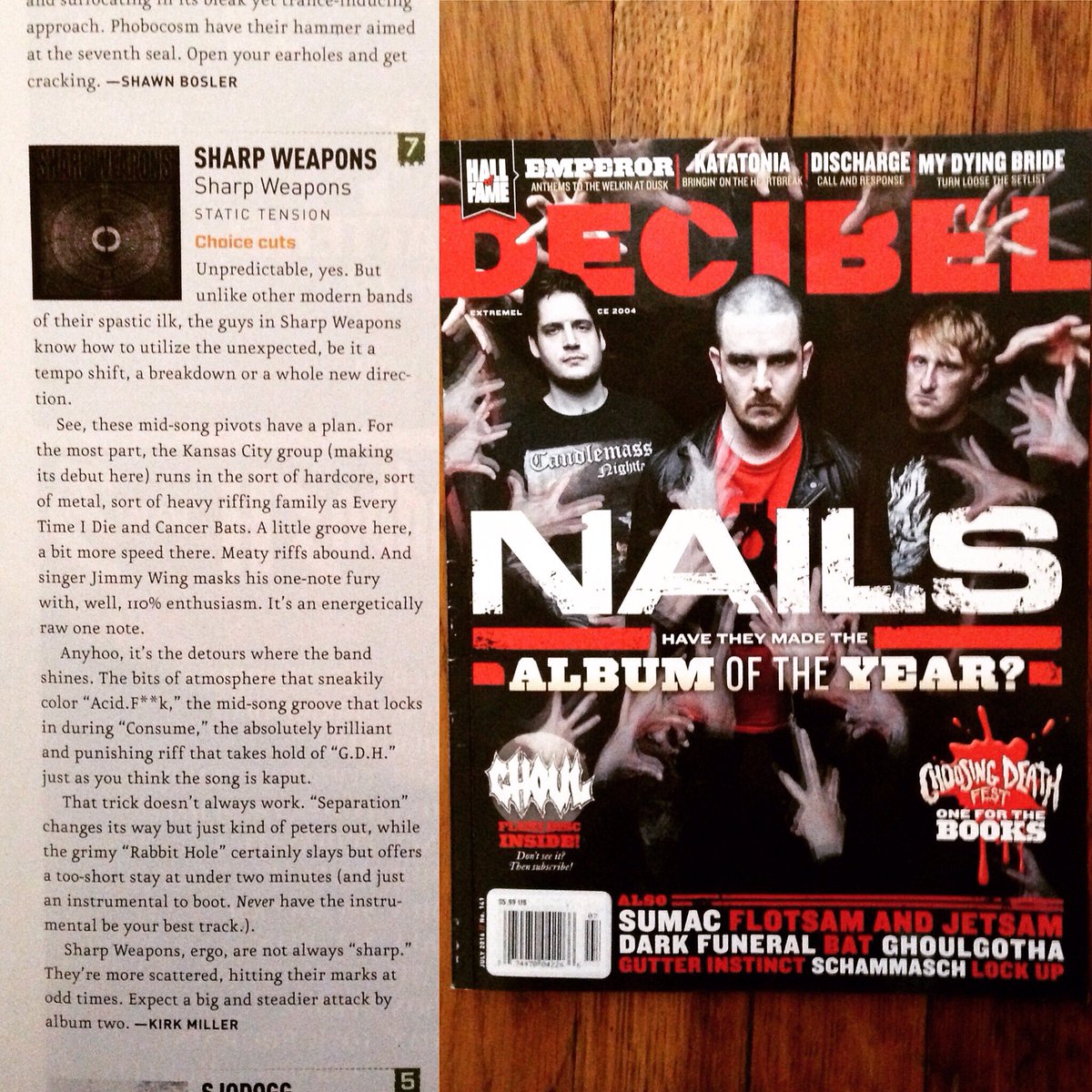 SharpWeapons's tweet photo. We are extremely pleased to share with you our album review in the July issue of @dbmagazine ! 7/10 we will take it! https://t.co/MmO7nkF1Da