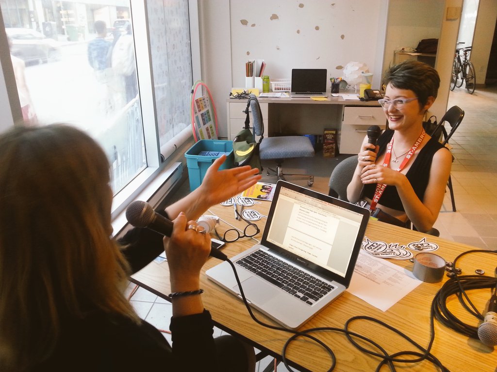 CJLO1690AM's tweet photo. @CommConOnAirNow chats w/ @gender_rubble re Miranda & Dave Begin Again kickoff this Fri @Fringemtl #beginagain514 https://t.co/b22NNJFjZX