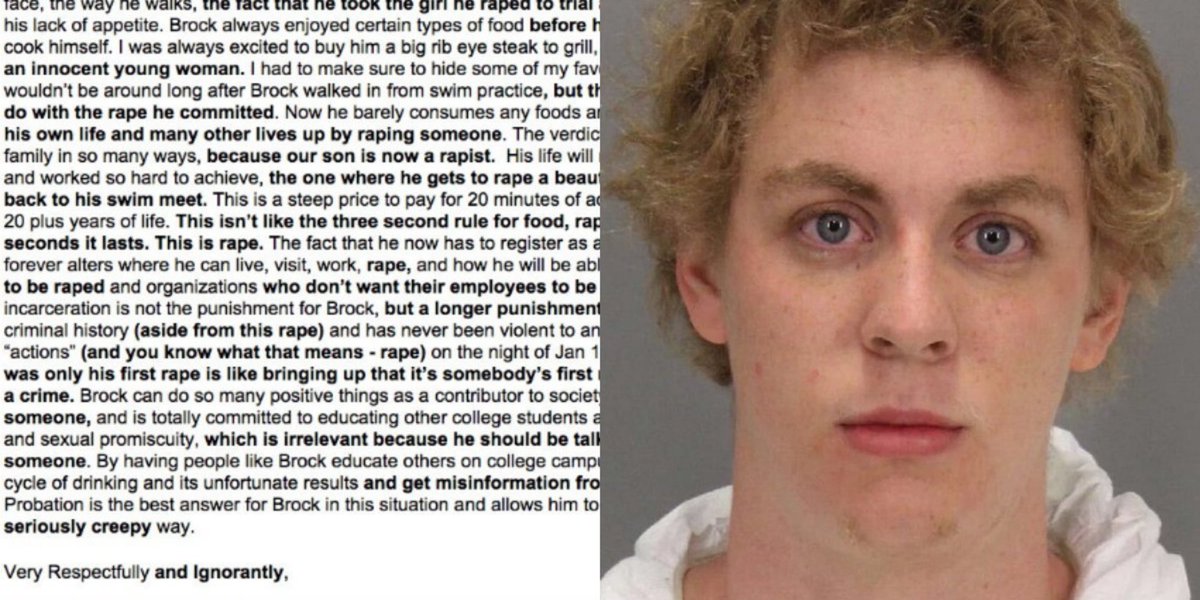 HuffPost's tweet photo. Someone edited that letter from Brock Turner's dad to make it actually factual https://t.co/oCfsma0MVn https://t.co/3X3j06vHVk