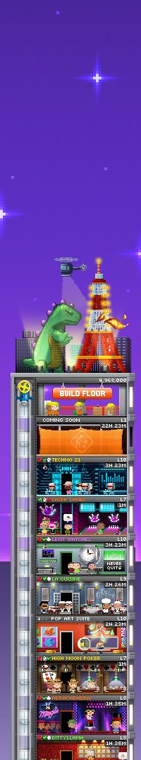SetronNarf's tweet photo. My tower in Tiny Tower Vegas is awesome: https://t.co/MhGHsGGsUa