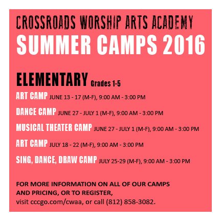 CrossroadsWAA's tweet photo. Not too late to sign up for our first camp, 6/13-17, Art Camp for 1st-5th graders! Link in bio! #nextweek https://t.co/Wy1w8HgCPo
