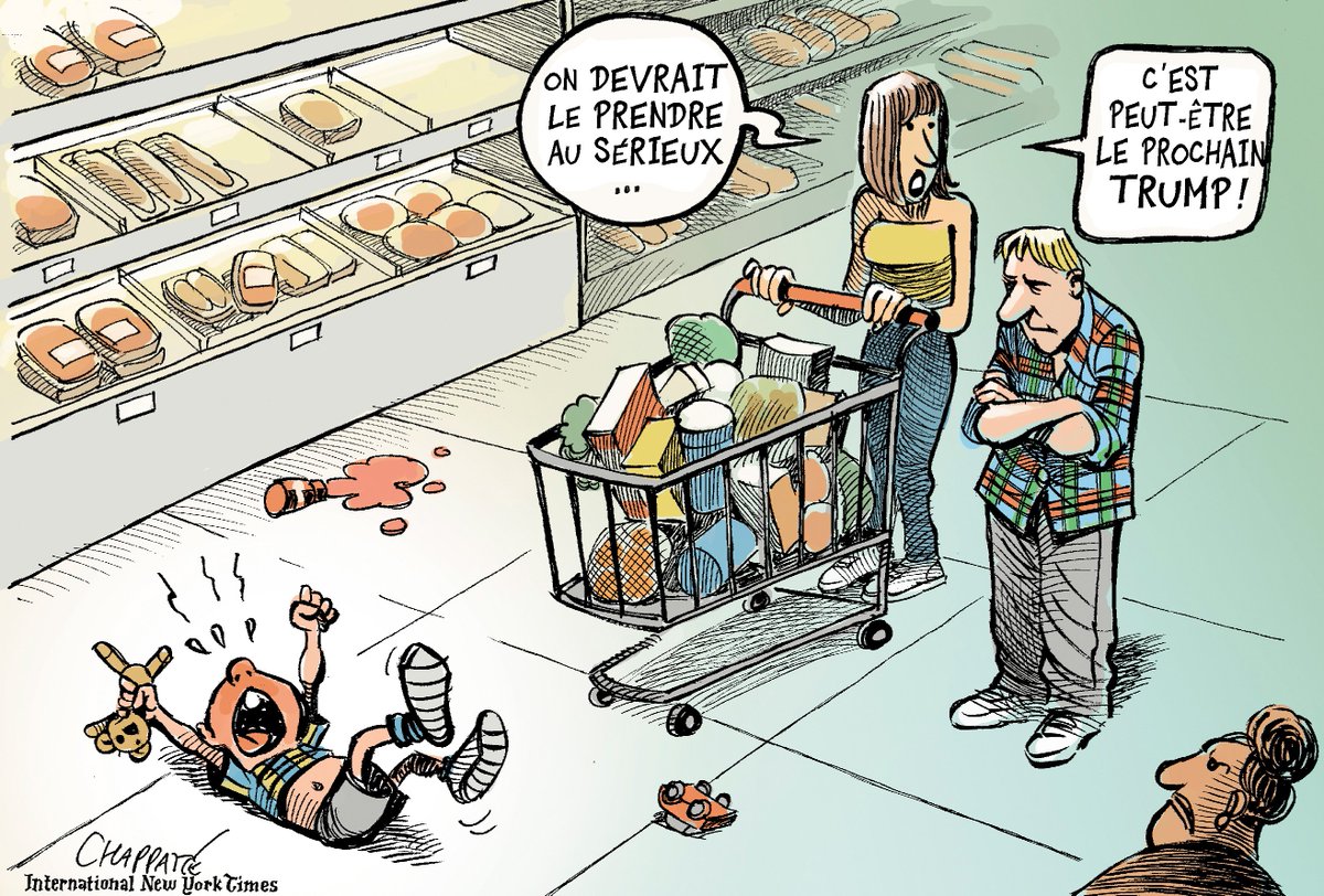 chappatte's tweet photo. Le tempérament de Donald Trump - © Chappatte dans The International New York Times https://t.co/4X9ejxxAzf