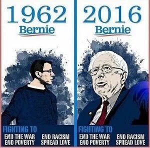 People4Bernie's tweet image. #ThankYouBernie for showing the world that the years may change, but our values don't have to.
