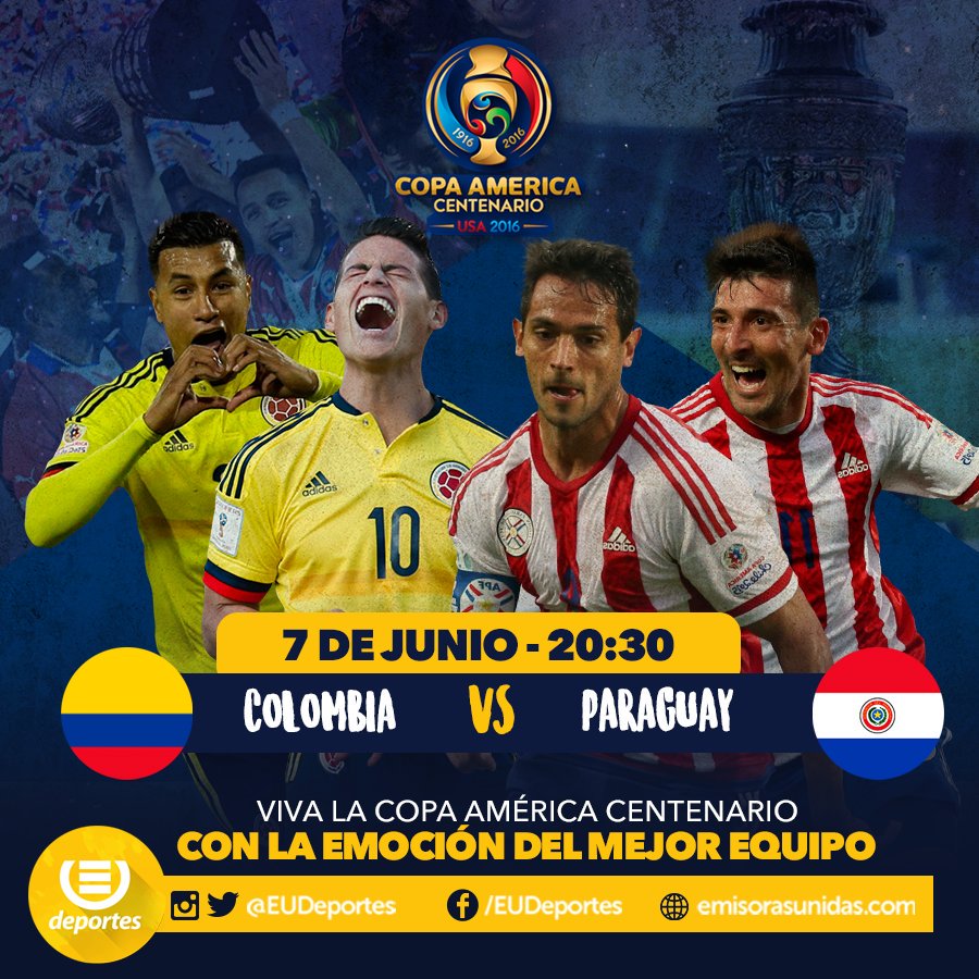EmisorasUnidas's tweet photo. Bienvenidos a la antesala del duelo entre #Colombia y #Paraguay por #CopaAmerica. https://t.co/g2y2acAOK8