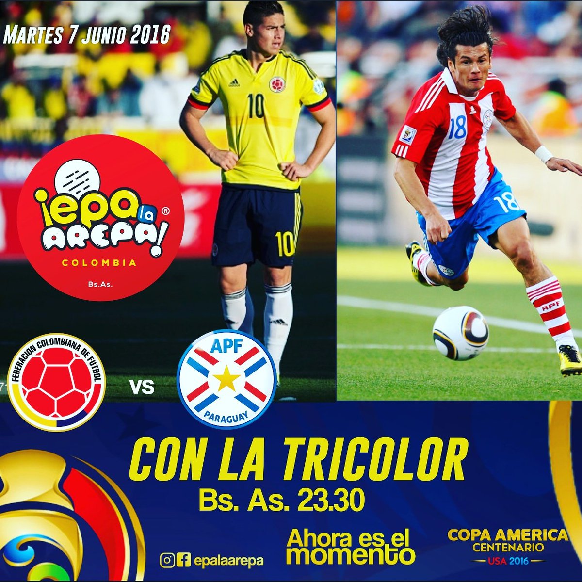 Es hora de gozar el partido de la Selección Colombia vs Paraguay en Epa la Arepa #fiebretricolor #SeleccionColombia