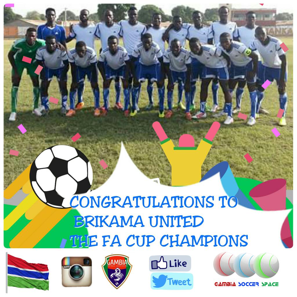 Congratulations to Brikama United. The 2016 FA Champions.