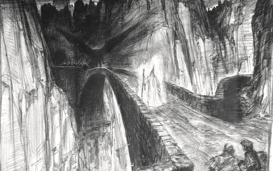 Ralph Bakshi on X: The Bridge of Khazad-dûm background art