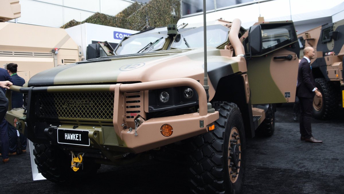 thalesgroup's tweet photo. The next generation in #ProtectedMobility https://t.co/wMNshZKsOP #Hawkei #Bushmaster #Eurosatory https://t.co/fh1paqazEO