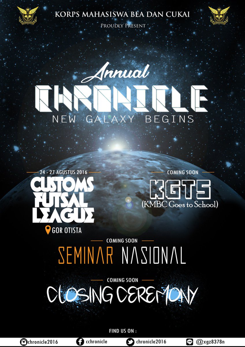 chronicle2016's tweet photo. nih mimin kasih sneak peak utama berupa poster untuk kegiatan lainnya dari #Chronicle2016 https://t.co/vvpsvfgMN7