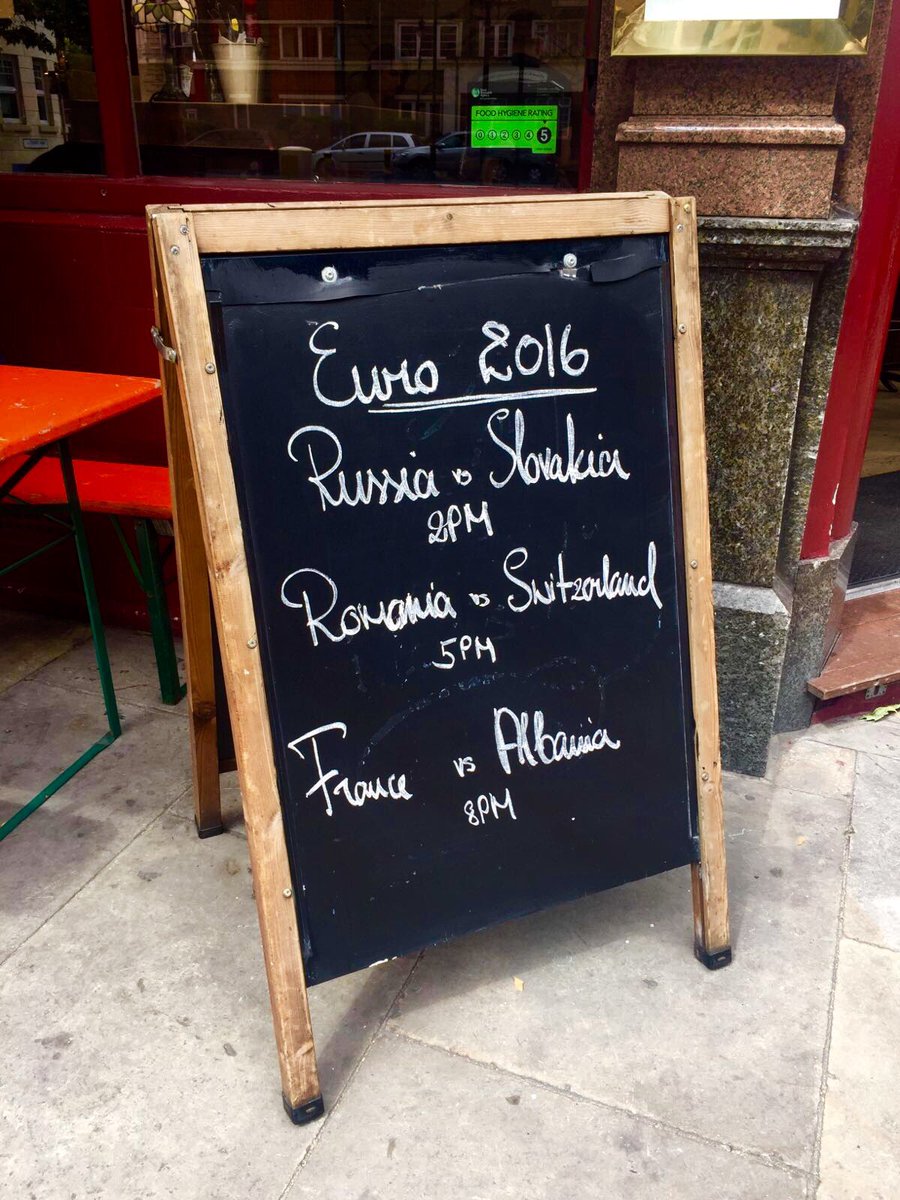 KingsArmsTooley's tweet photo. TODAYS GAMES! #RUSSIAvsSLOVAKIA... #ROMANIAvsSWITZERLAND... #FRANCEvsALBANIA! #EURO2016 #TheKingsArms https://t.co/ZgwRk2o8j5