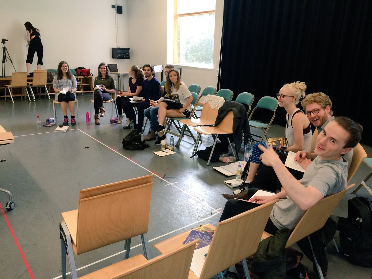 BlueStockingGSA's tweet photo. It begins! The cast having a read through &amp; Laban day with @Stephenson315 @laura_weston1! Great things are happening https://t.co/meBP86D5F8