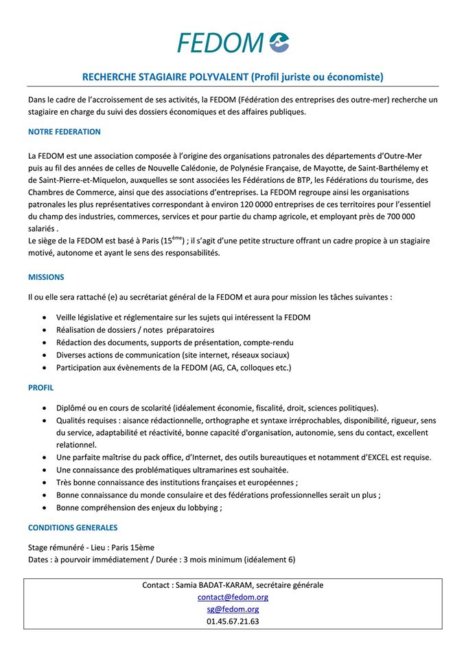 Fédération des Entreprises des Outre-Mer (FEDOM) tweet media