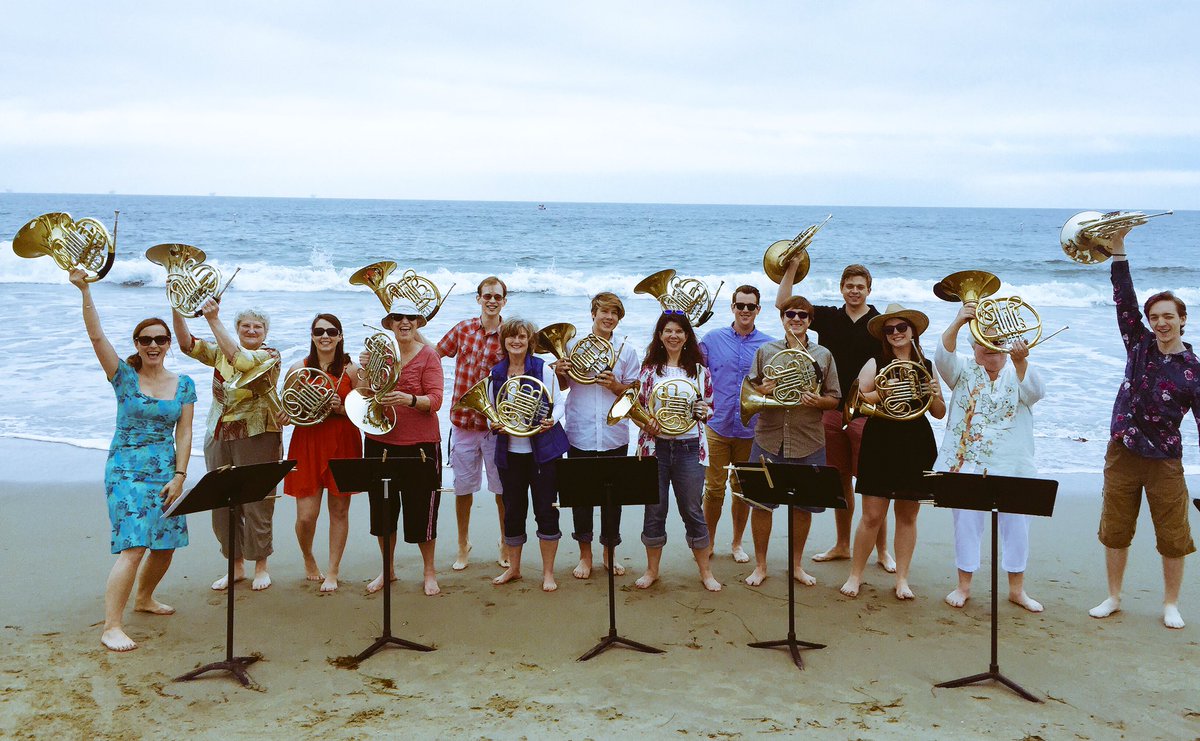 Californian Horn Beachmob! <a href="/MusicAcademyW/">Music Academy</a> #SarahsMusic #dontgetsandinyourhorn