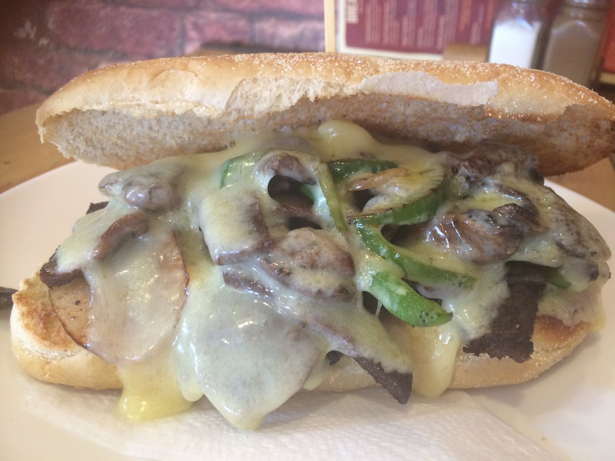 cornercafered's tweet photo. #lunchtime specials today. Philly cheese steak sub. Home made plate pies. Tom, feta basil pasta salad #Reddish https://t.co/Gxvkyzgkch