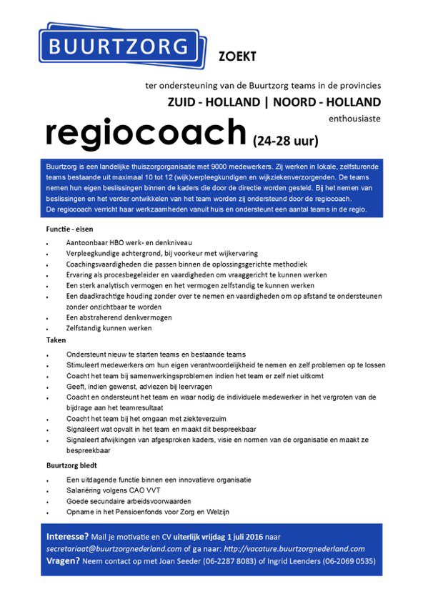 Op een na leukste baan bij #buurtzorg