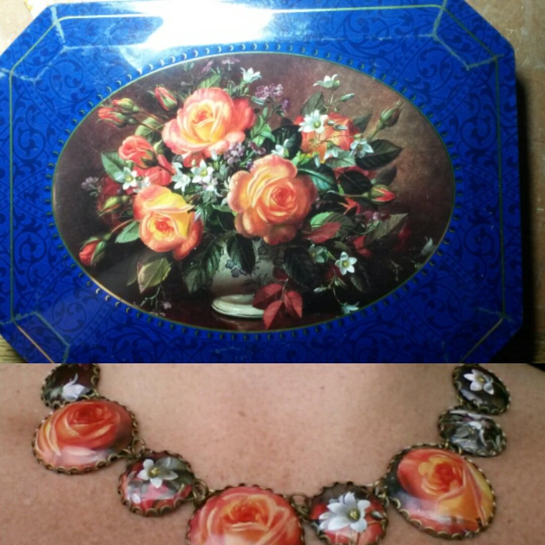 scattybun's tweet photo. 25-year-old Tesco biscuit tin given a new lease of life! #vintage #reloved #repurposed #recycled # tinjewelry https://t.co/j77zHwQng8