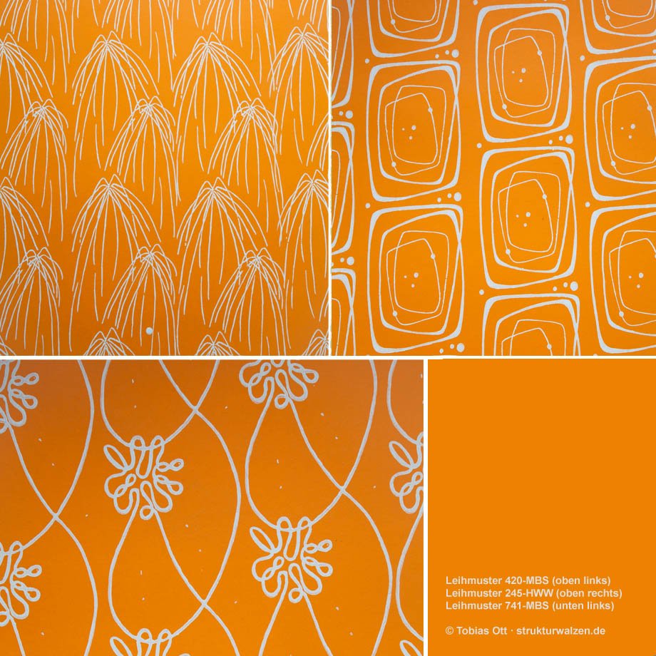 Wandgestaltung mit Musterwalzen in Orange: strukturwalzen.de/wandmuster-in-… #pattern #roller