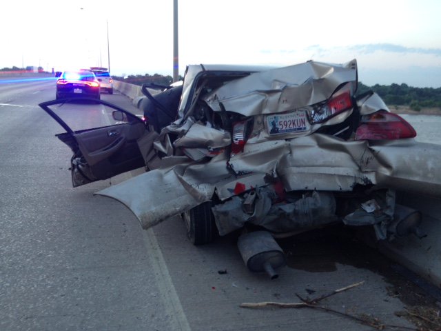 FOX23's tweet photo. BREAKING: TFD had to use the Jaws of Life to rescue woman, 1 lane of EB I-44 closed: https://t.co/lMxoxlI94j https://t.co/9UE9ECDa47