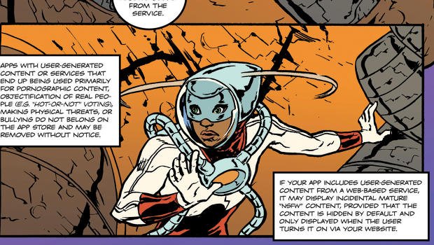 FastCompany's tweet image. Artists turned Apple&apos;s App Store guidelines into a lovely comic book buff.ly/1UyWGF7