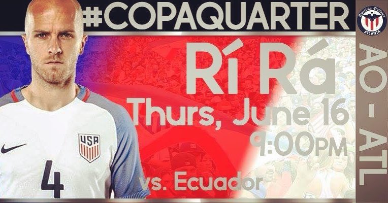 TerminusLegion's tweet photo. Tomorrow night: Join @atlantaoutlaws at @RiRaATL for #USAvECU! https://t.co/h28i0L83Oh #CopaQuarter #FreedomShots https://t.co/3AkdnBkDtv