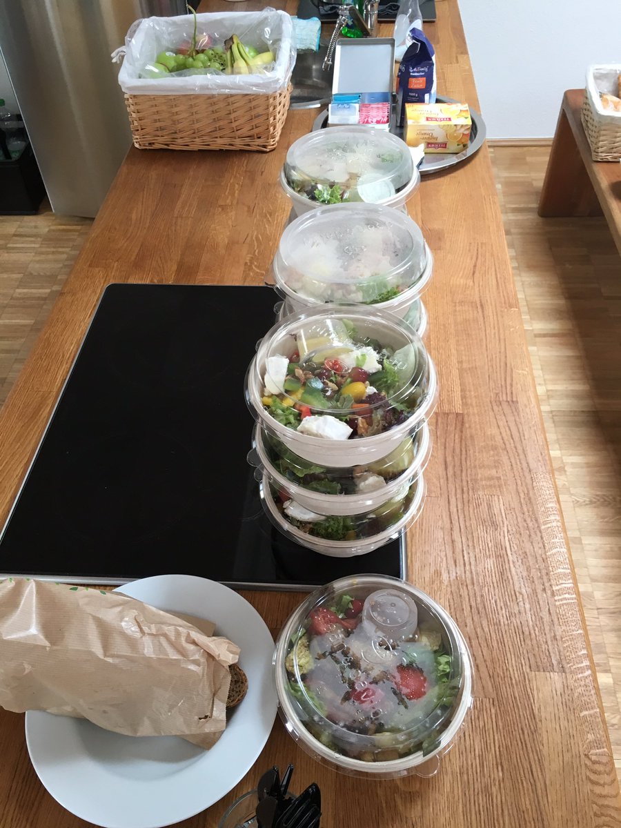 stephanschwebe's tweet photo. zeolicious lunch @zeotap ... only healthy salats and lots of fruit https://t.co/EssBDeP6Yt