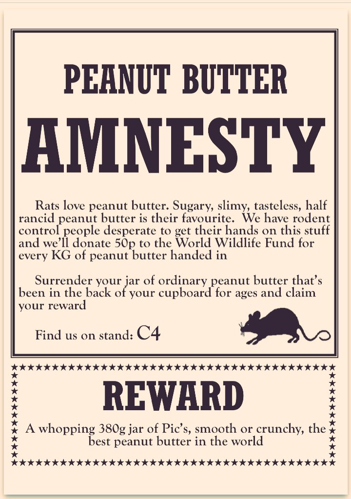 Bad Peanut Butter wanted!
The Pic's Amnesty <a href="/TasteofLondon/">Taste of London</a> <a href="/FoodismUK/">Foodism</a>