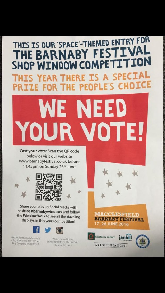 Barnaby festival window competition #barnabywindows #macclesfield #carters #voteforusfromfriday