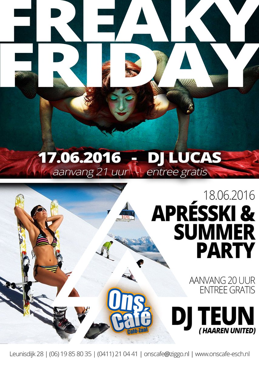 Dit weekend in Ons Café! Het leven is een feestje #onscafe #feestjes #weekend