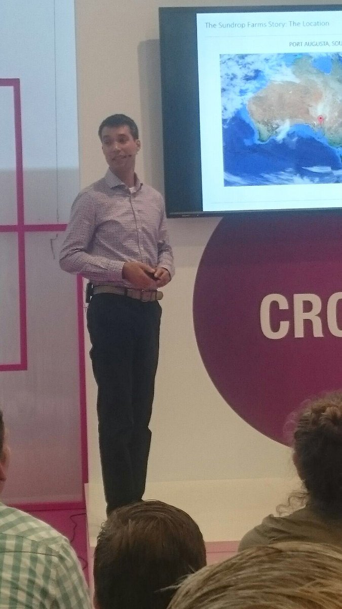 SundropFarms's tweet photo. @SundropFarms CTO Reinier Wolterbeek presenting on the #Future of #Agriculture to #GreenTech2016 young leaders https://t.co/r7SkVSme6W