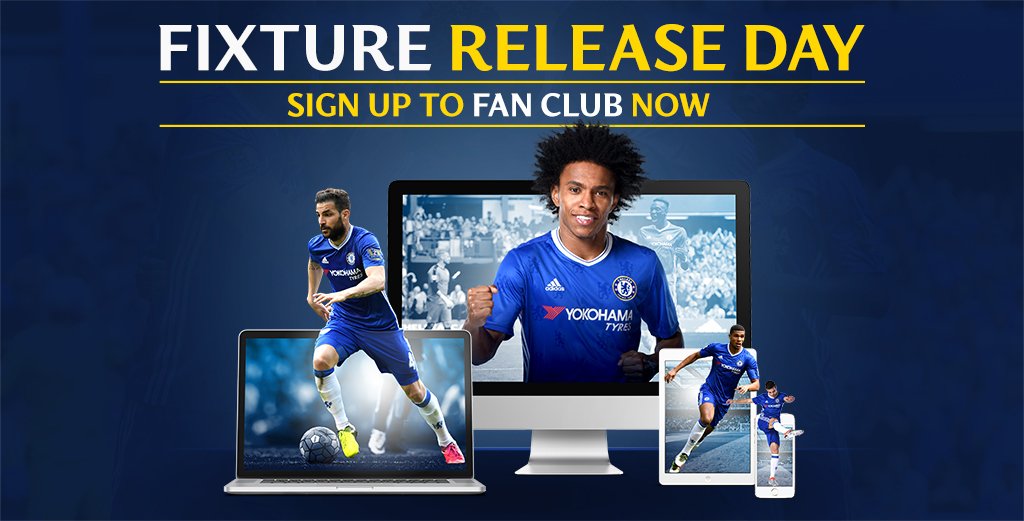 With the 2016/17 fixtures now revealed, make sure you join Fan Club ahead of next season... chelseafc.com/fixturerelease