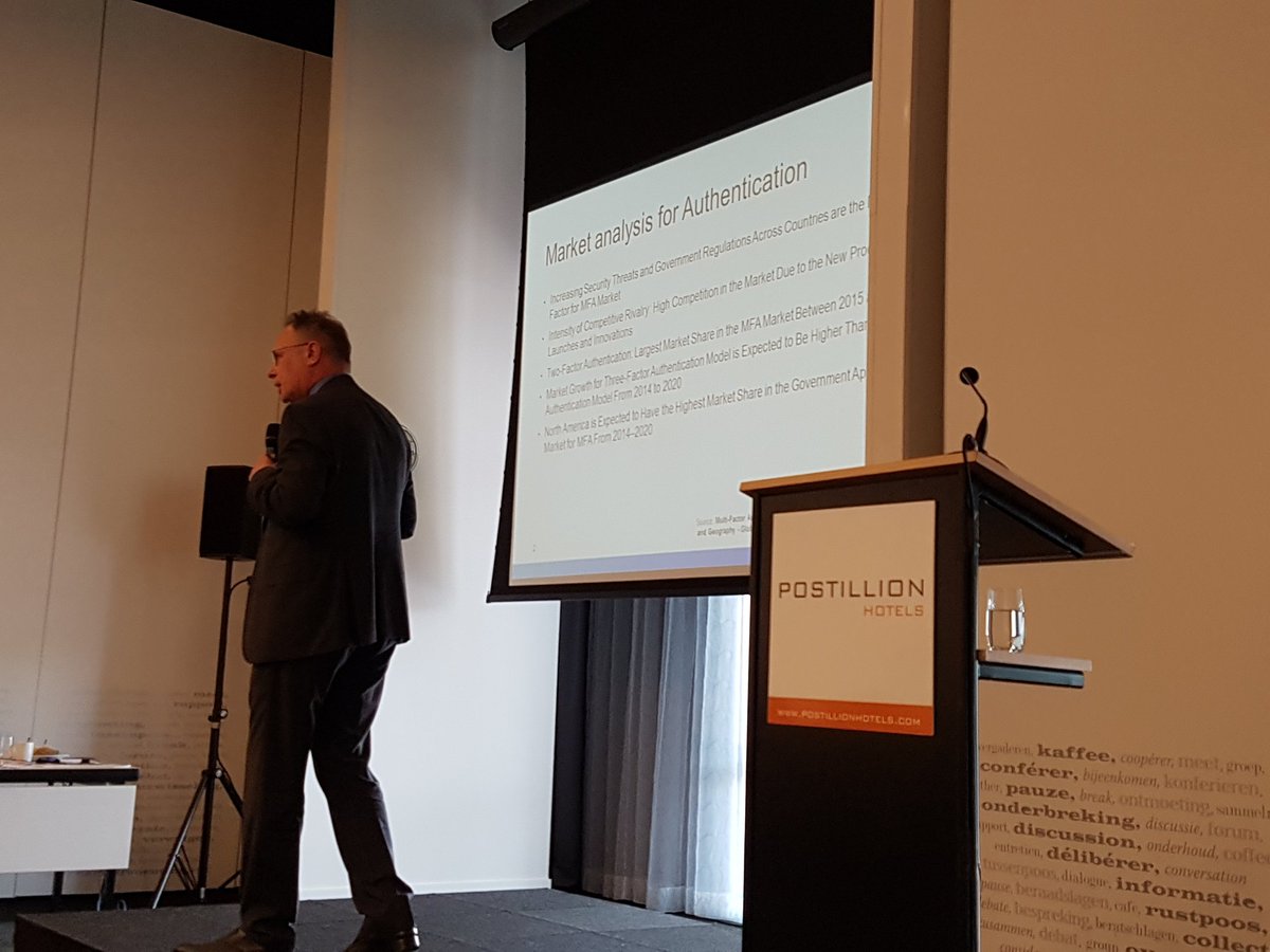 maartenwegdam's tweet photo. Authentication trends by @fergilbv at #PIMN #ECP eID event #FIDO #biometrics  #mobile #smartcards https://t.co/PBj7lUWPVn