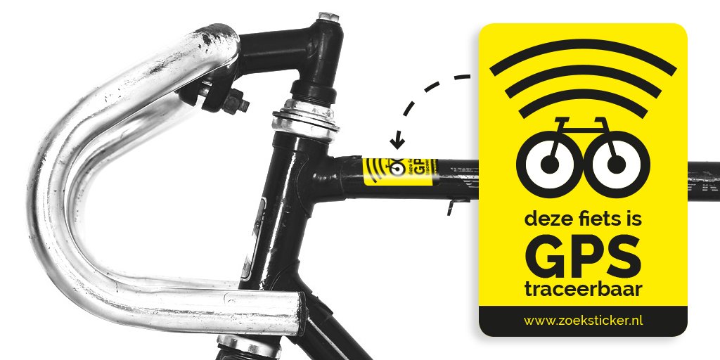 zoeksticker's tweet photo. De #Zoeksticker laat nu ook ZIEN dat jouw #fiets optimaal is beveiligd! 
Hét extra hulpje tegen #diefstal #gps https://t.co/603NiBl3kg