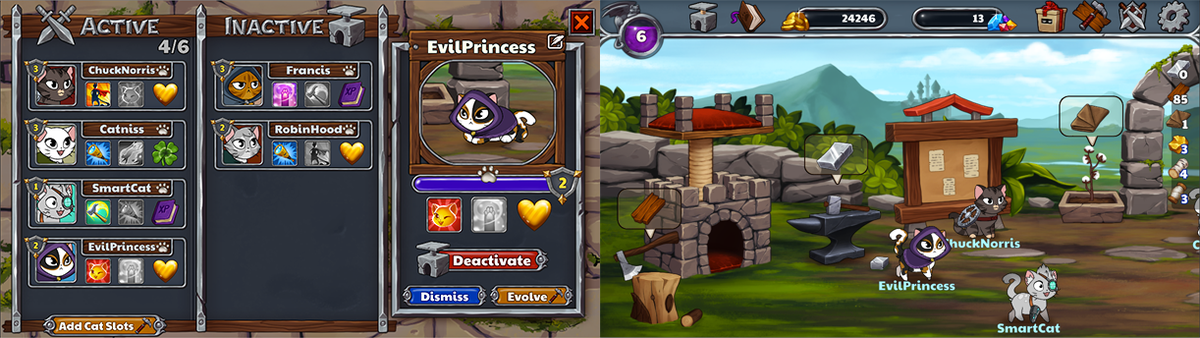 castle_cats's tweet image. Let your imagination run wild in Castle Cats! Come up with silly names for your heroes! :D #indiedev #gamedev