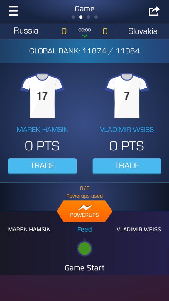 ulfvenmark99's tweet photo. I just drafted Marek Hamsik &amp; Vladimir Weiss on @UltimateFanLive for #RUS v #SVK https://t.co/C5SnmJZ7PH https://t.co/rwtR9NcbXE