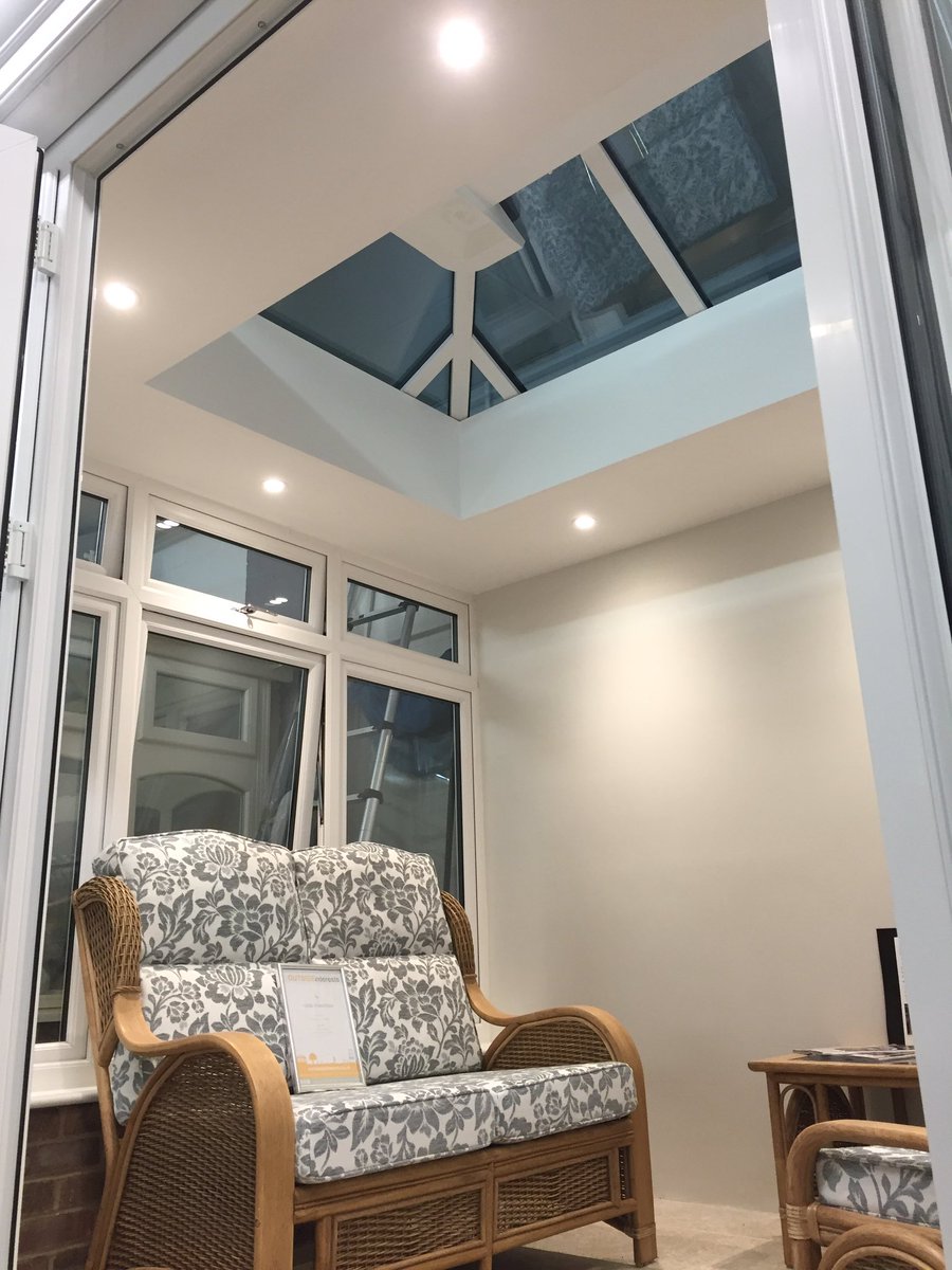 Cox_Electrical's tweet photo. New Living Room roof conservatory now finished and on display at Outside Interests! Lights are very effective. https://t.co/W4oTCpqai9