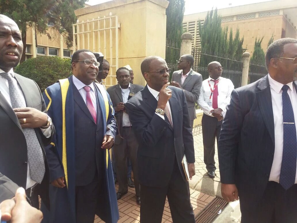 FrontierOnlineK's tweet photo. CJ @WMutunga outside the Senate ahead for today's address; accompanied by Supreme Court judge Smokin Wanjala. https://t.co/x9RdW55wnB