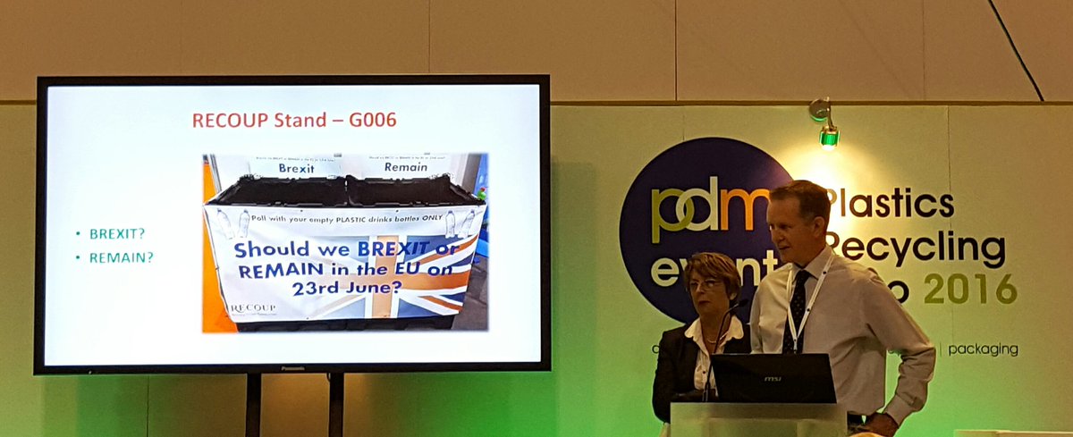 PNEConferences's tweet photo. RECOUP's stand poll for #Brexit finds that #PDM2016 attendees are undecided @ 50/50. https://t.co/qJh3YqGvjq