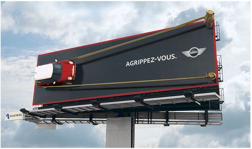ThomTalk1's tweet photo. ATTENTION.......INTEREST......DESIRE........ACTION @MINI @netbillboards #creativity #design #billboard #grantthom https://t.co/HNA727zq5n