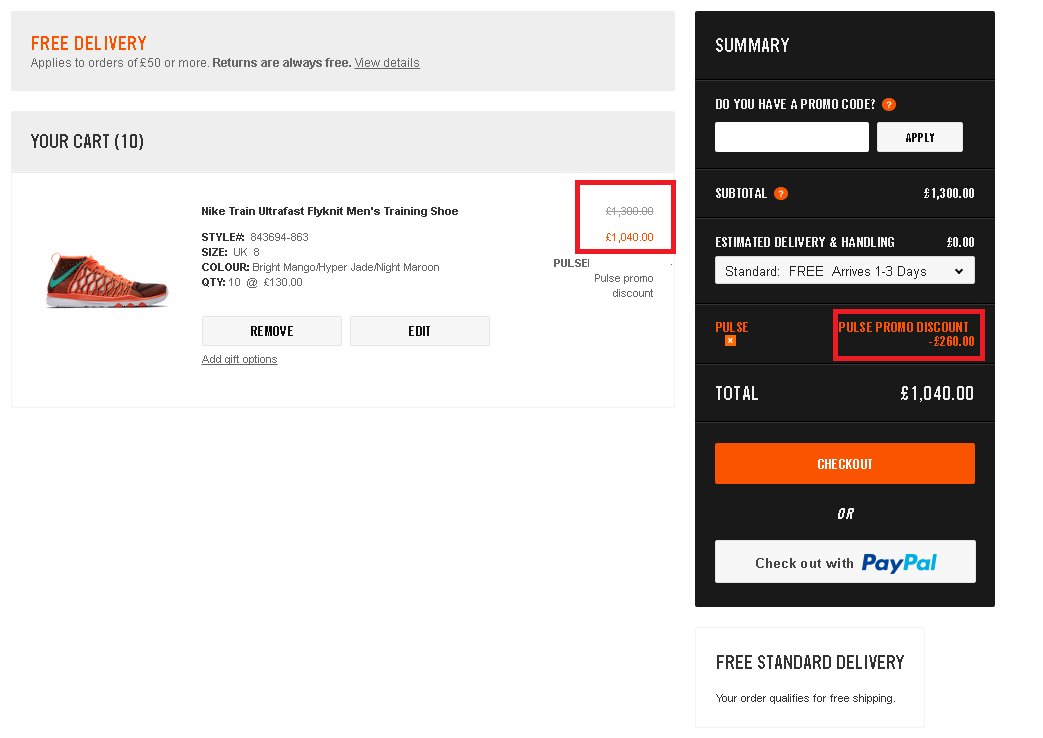 PromoKicks20's tweet image. Nike Europe Pulse discount Code only  😍  3€  😍  with this code : ⤵ 
UnderRetail --&amp;gt; promokicks.com