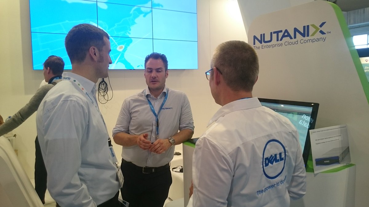 FrankStegge's tweet photo. @wimvandebroeck showing how #Nutanix works at #StorageExpo. Come take a look yourself at E051! https://t.co/rMZ71N90To
