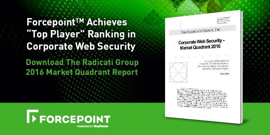 Forcepoint Achieves “Top Player” Ranking in Corporate Web Security fc-pt.com/1U8okJI