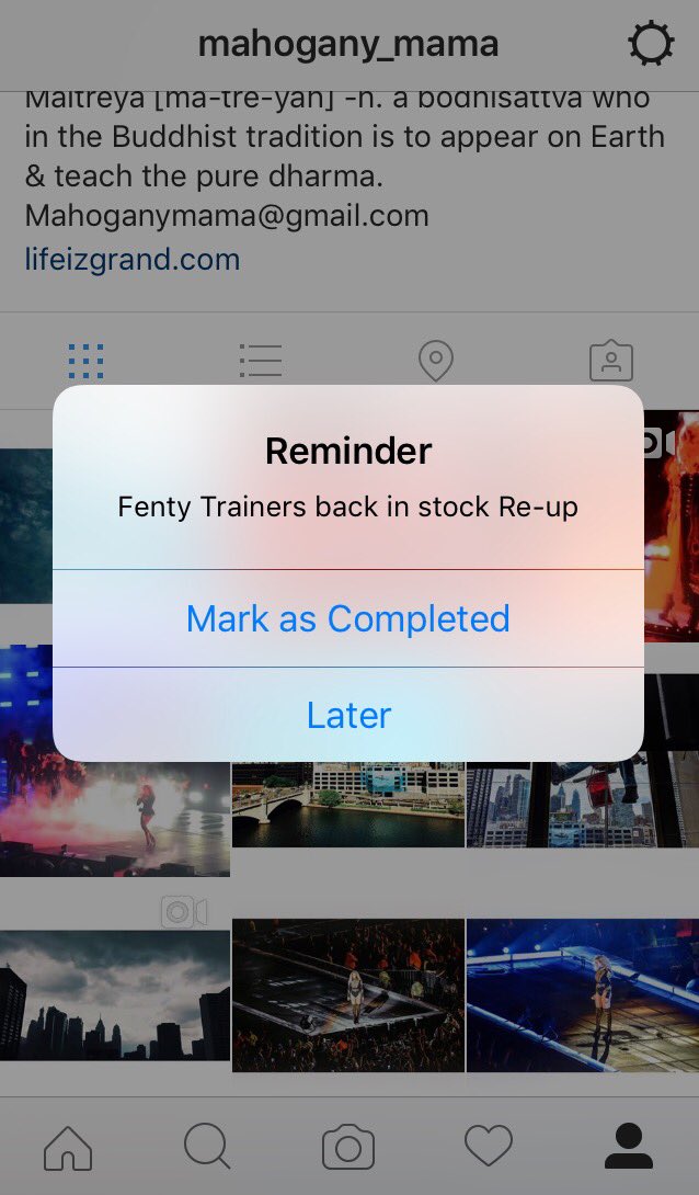 Mahogany_Mama's tweet photo. When you set reminders to re-up @rihanna #ImYoPusha #FentyTrainer #Quarry https://t.co/q90SclkQMV
