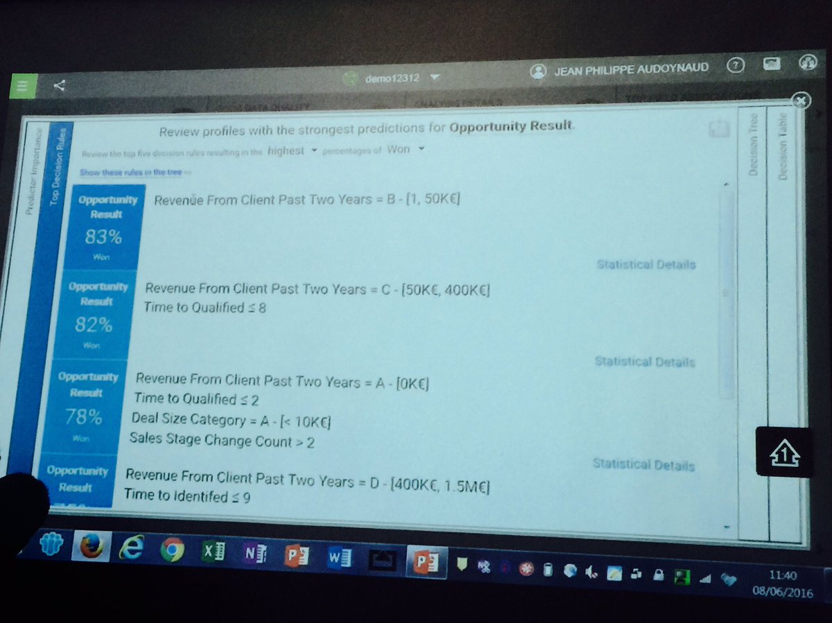 s_jezequel's tweet image. A #IBMBPRoadshow #WatsonAnalytics travaille pour nous en live ! Et voici ses recos :