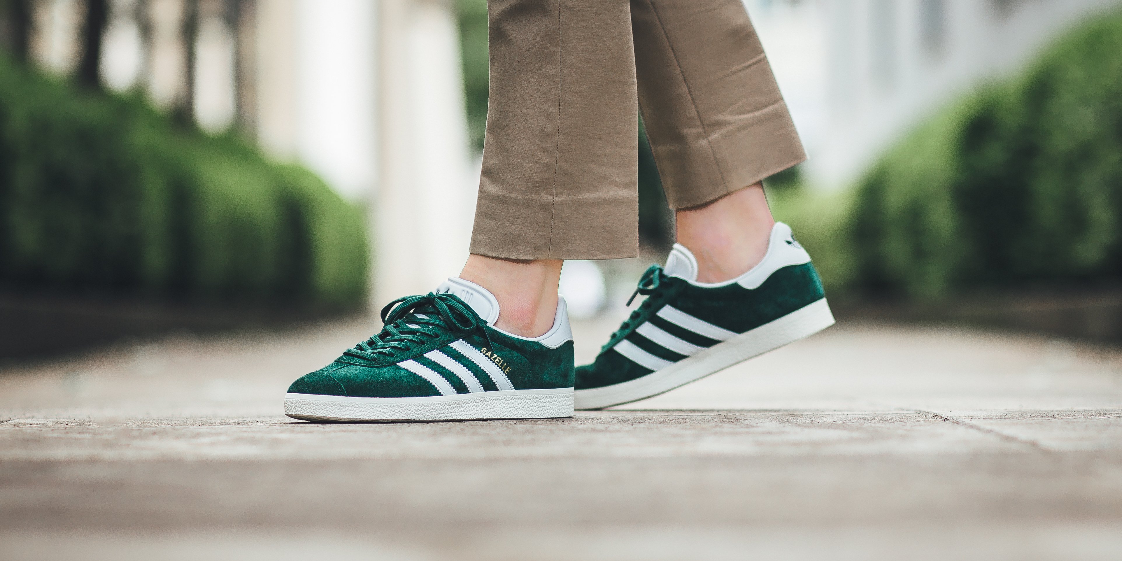 Adidas gazelle clearance white on feet