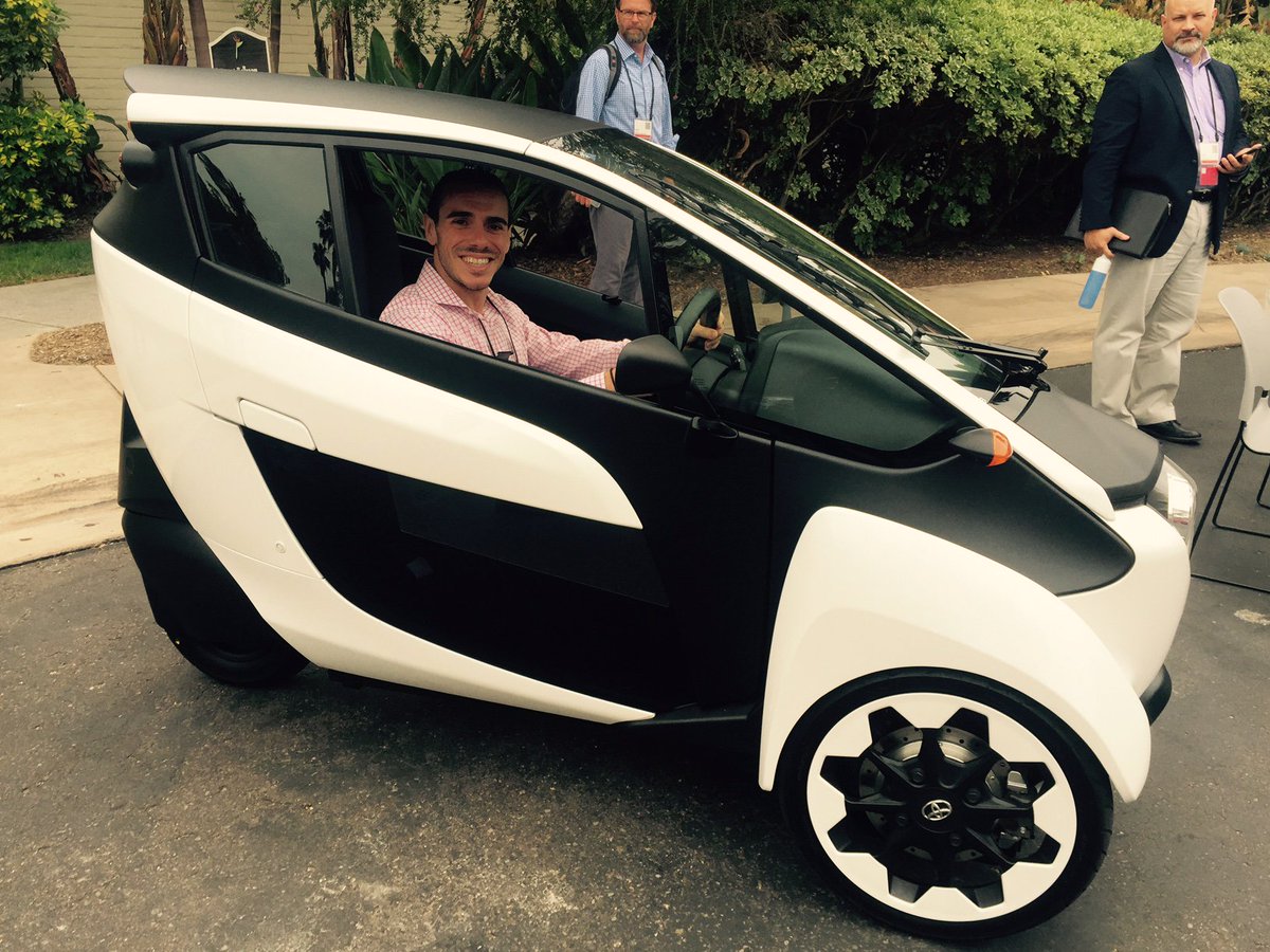 Pavegen's tweet photo. Pavegen President @vincentmiceli testing out @Toyota's iRoad at #SB16sd! https://t.co/59Wh9IfDjS