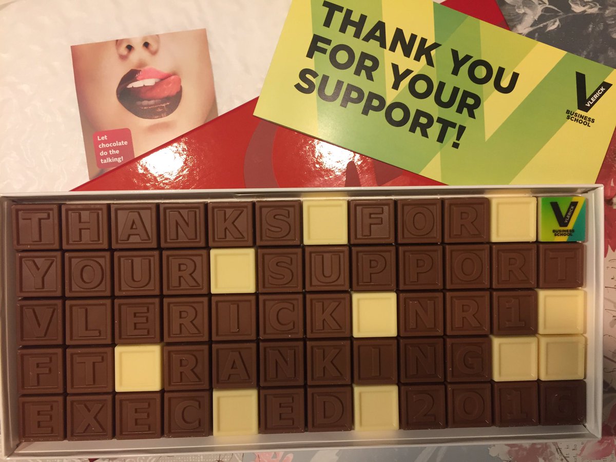 <a href="/Vlerick/">Vlerick</a> know how to thank their <a href="/Vlerick_Alumni/">Vlerick Alumni</a>! #belgian #chocolat 👍🏻🍫